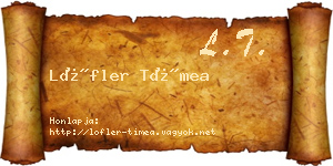 Löfler Tímea névjegykártya